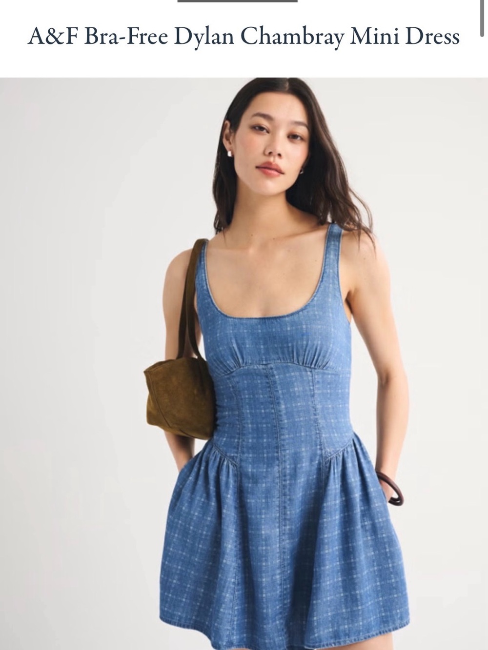 Abercrombie & Fitch Dylan Chambray Mini Dress - Denim Blue